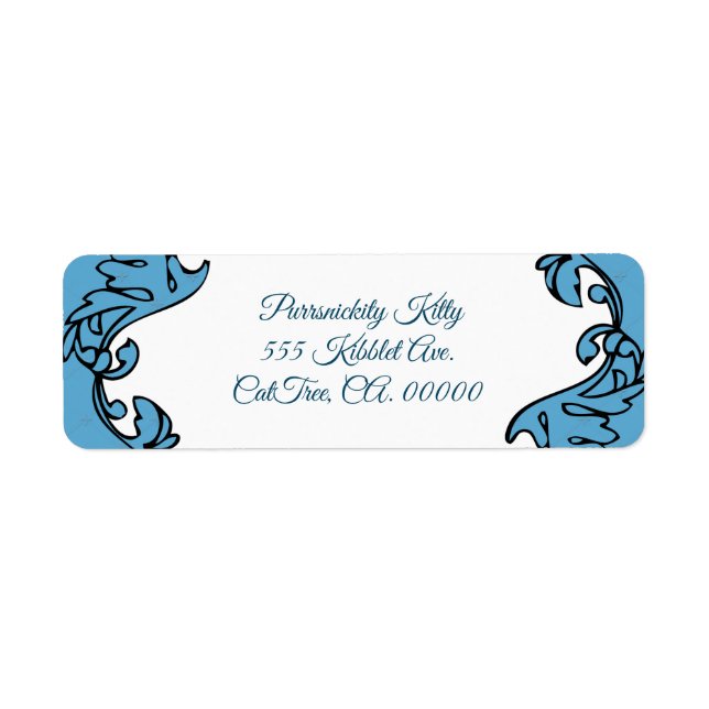 Cosmic Cat Moon Return Address Label (Front)
