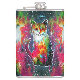 Cosmic Cat Omega Hip Flask