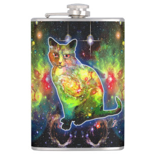Cosmic Cat Omicron Hip Flask