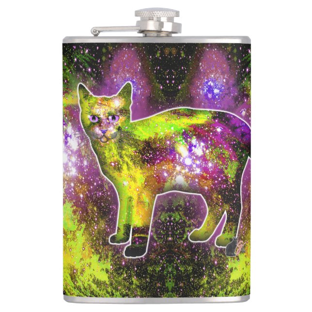 Cosmic Cat Sigma Hip Flask (Front)
