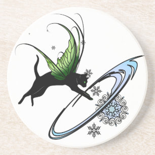 Cosmic Cat Snowflake Coaster