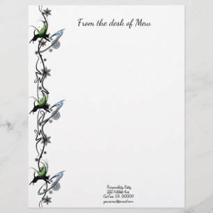 Cosmic Cat Snowflake Custom Letterhead