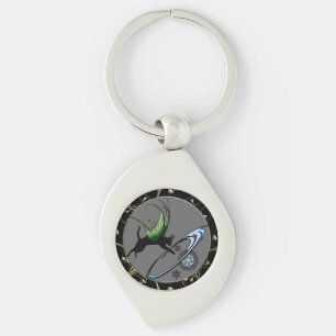 Cosmic Cat Snowflake Key Ring