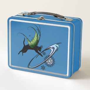 Cosmic Cat Snowflake Metal Lunch Box