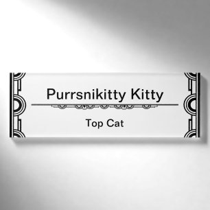 Cosmic Cat Snowflake Name Tag