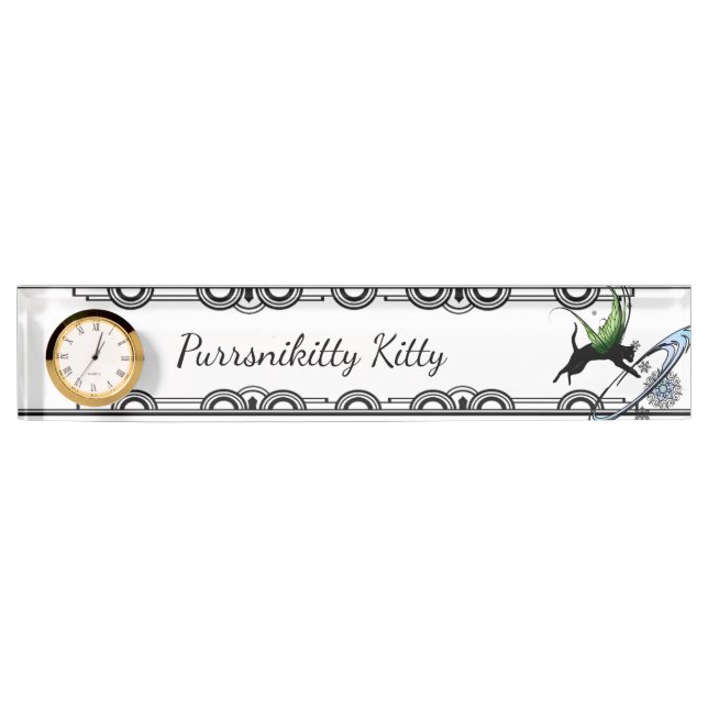 Cosmic Cat Snowflake Nameplate (Front)