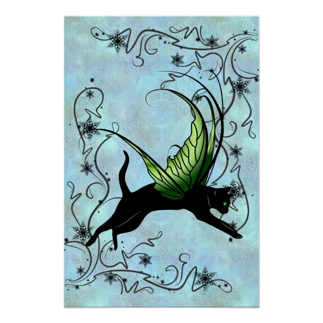 Cosmic Cat Snowflake Poster (Front)