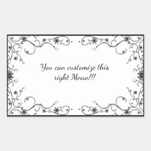 Cosmic Cat Snowflake Rectangular Sticker