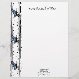 Cosmic Cat Star Custom Letterhead