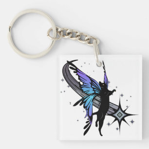 Cosmic Cat Star Key Ring