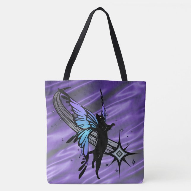 Cosmic Cat Star Tote Bag (Front)