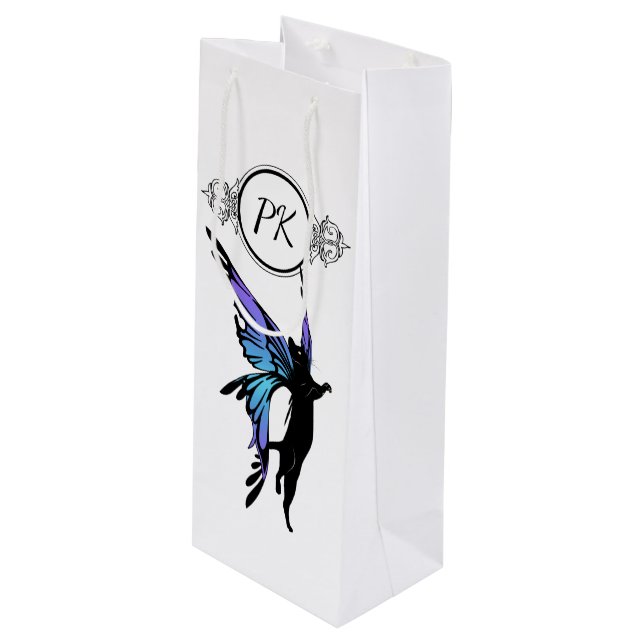 Cosmic Cat Star Wine Gift Bag (Front Angled)