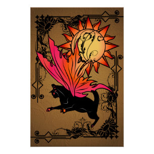 Cosmic Cat Sun Poster