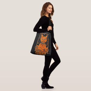 Cosmic Cat Tarot Orange Feline Art Crossbody Bag