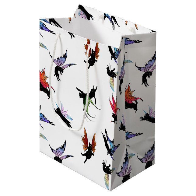Cosmic Cats Medium Gift Bag (Front Angled)
