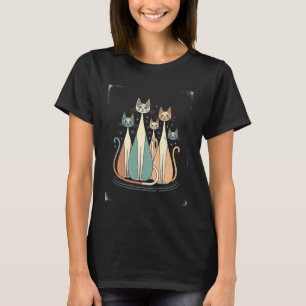 Cosmic Cats Under Night Sky T-Shirt