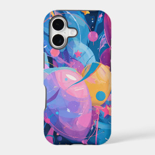 Cosmic Celebration: Abstract Floating Orbs and Sta