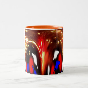 Cosmic celebration Two-Tone coffee mug