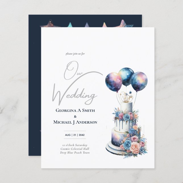 Cosmic Celestial Galaxy Starry Night Navy Blue (Front/Back)