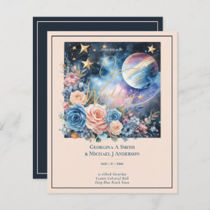 Cosmic Celestial Galaxy Starry Night Navy Blue