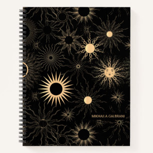 Cosmic Celestial Sun Patterns Personalised Notebook