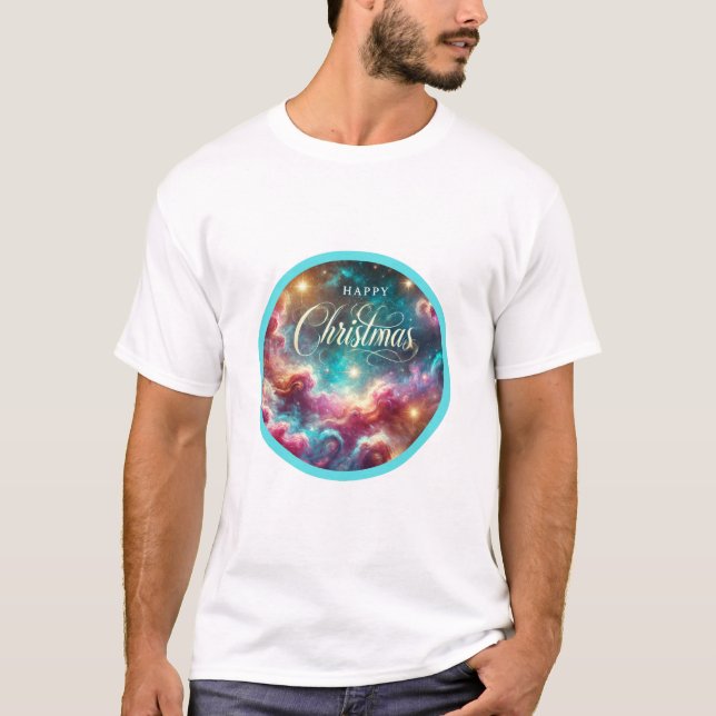 Cosmic Christmas Nebula T-Shirt (Front)
