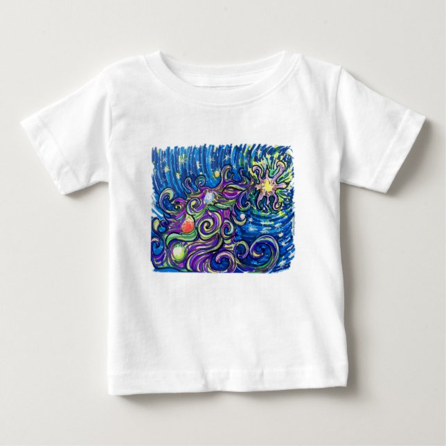 Cosmic Christmas Tree Baby T-Shirt (Front)