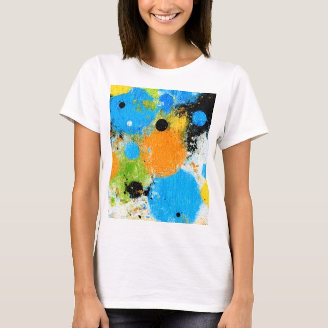 Cosmic Chromatic Splatter: Abstract Orbit T-Shirt (Front)