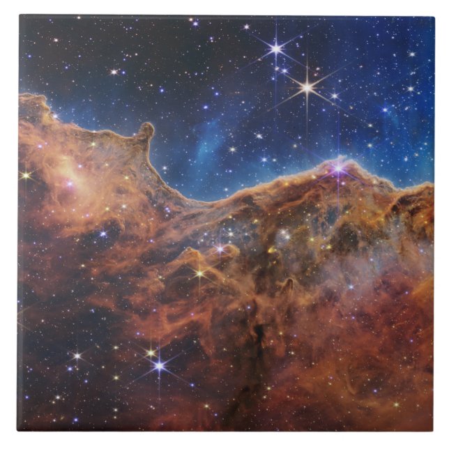 Cosmic Cliffs Carina Nebula Space Webb Telescope  Ceramic Tile (Front)