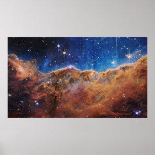 Cosmic Cliffs in Carina Nebula Space NASA Webb  Poster