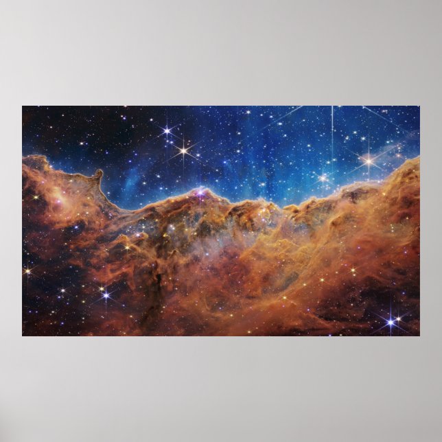 Cosmic Cliffs in Carina Nebula Space NASA Webb  Poster (Front)