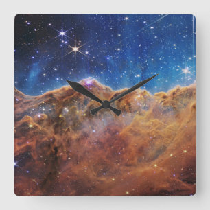 Cosmic Cliffs in the Carina Nebula Square Wall Clock