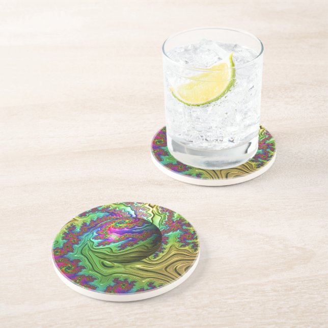 Cosmic Cloudstorm sandstone coaster (Side)