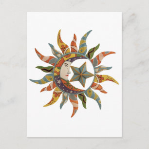 COSMIC CLOWN ABSTRACT POSTCARD