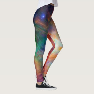 cosmic colour star galaxy pattern leggings