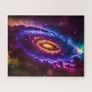Cosmic Coloured Galaxy and Stars in Outer Space Jigsaw Puzzle