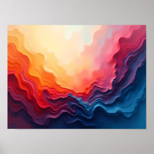 Cosmic Colourful Horizon – Vibrant Abstract Art Poster