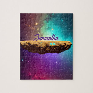 Cosmic Colourful Universe Floating Asteroid Name Jigsaw Puzzle