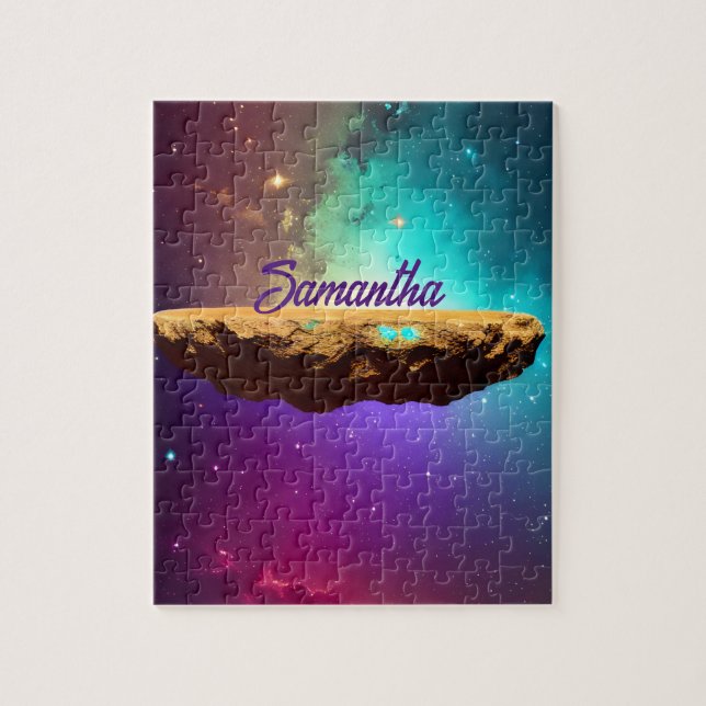 Cosmic Colourful Universe Floating Asteroid Name Jigsaw Puzzle (Vertical)