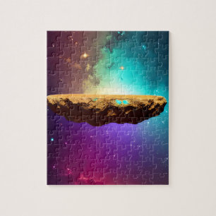 Cosmic Colourful Universe Floating Asteroid Platea Jigsaw Puzzle