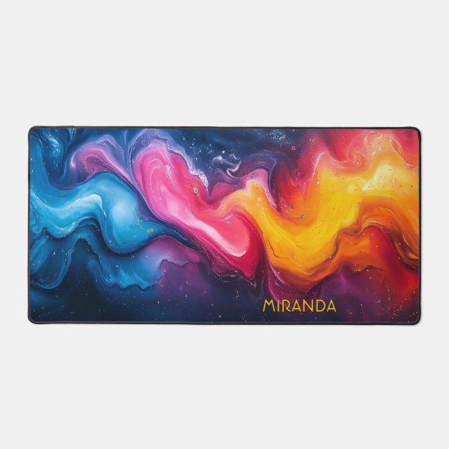 Cosmic Colours Abstract Desk Mat (Front)