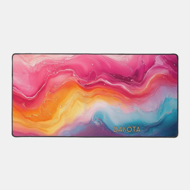 Cosmic Colours Abstract Desk Mat (Front)