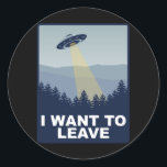 Cosmic Confidence - I Want to Believe Outa Space Classic Round Sticker<br><div class="desc">Cosmic Confidence - I Want to Believe Outa Space</div>