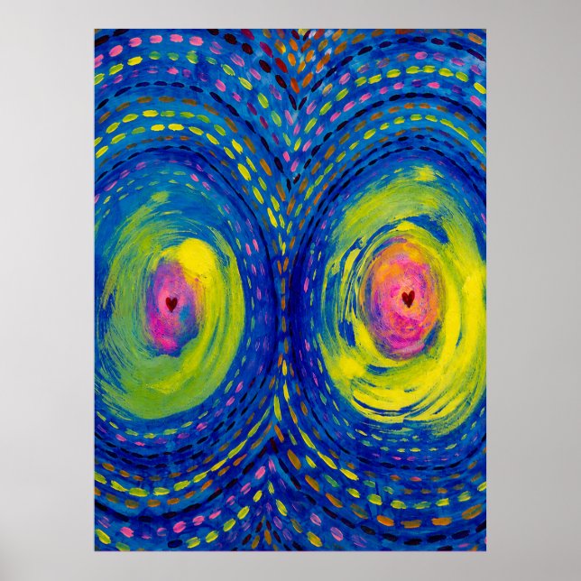 Cosmic Connection – Colourful Abstract Art Poster (Front)