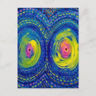 Cosmic Connection – Colourful Abstract Cosmic Art Postcard