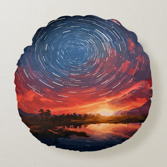 Cosmic Constellation Round Cushion (Front)