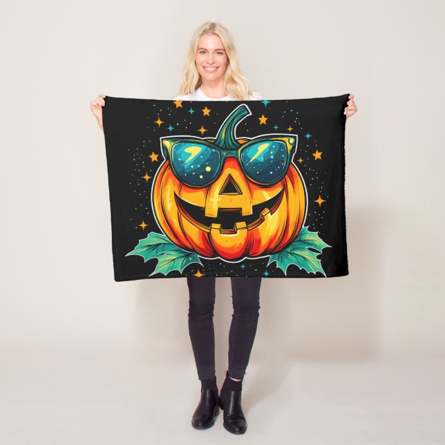 Cosmic Cool Jack-O-Space Fleece Blanket (In Situ)