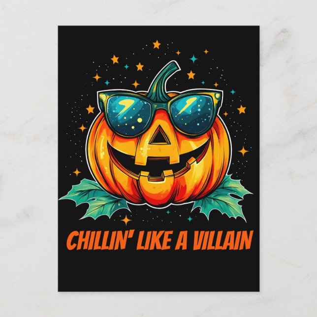Cosmic Cool Jack-O-Space Holiday Postcard (Front)
