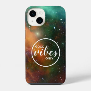 Cosmic Cosmos Space Good Vibes Only Galaxy iPhone 14 Case