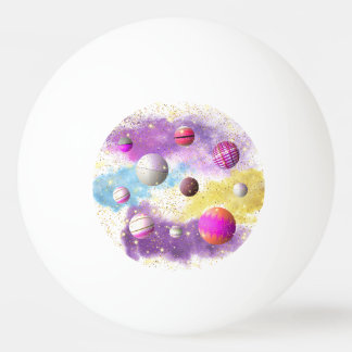 Cosmic Cotton Candy Galaxy Ping Pong Ball